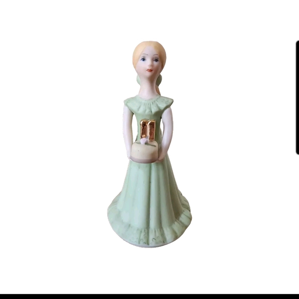 Enesco Growing Up Girl Age 11 Birthday Blonde Porcelain Figurine 1981 Vintage